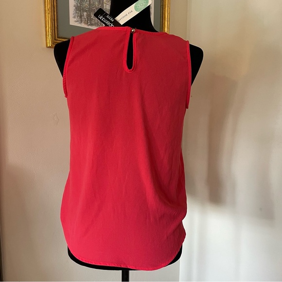 Papermoon Vibrant Coral Floral Cutout Tank Top NWT Size: XSP - Picture 5 of 12